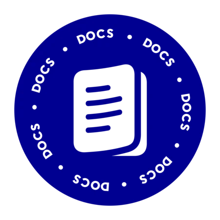 Round "LaSuite Docs" badge sticker with the product logo